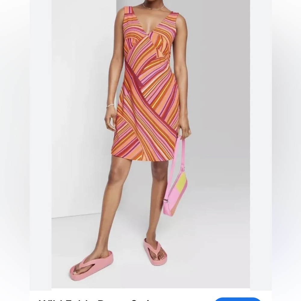 Wild Fable Multicolor Striped sleeveless V-neck dress NWT